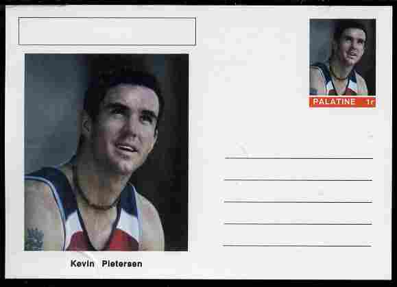 Palatine (Fantasy) Personalities - Kevin Pietersen (cricket) postal stationery card unused and fine, stamps on , stamps on  stamps on personalities, stamps on  stamps on sport, stamps on  stamps on cricket