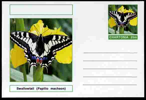 Chartonia (Fantasy) Butterflies - Swallowtail (Papilio machaon) postal stationery card unused and fine, stamps on insects, stamps on butterflies