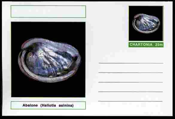 Chartonia (Fantasy) Shells - Abalone Shell (Haliotis asinina) postal stationery card unused and fine, stamps on , stamps on  stamps on marine life, stamps on  stamps on shells