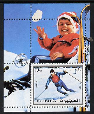 Fujeira 1972 Winter Olympics (Skiing) m/sheet unmounted mint (Mi BL 136A) , stamps on , stamps on  stamps on sport    skiing    olympics