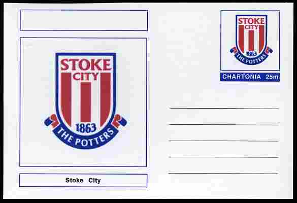 Chartonia (Fantasy) Football Club Badges - Stoke City postal stationery card unused and fine, stamps on sport, stamps on football