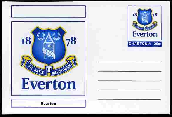 Chartonia (Fantasy) Football Club Badges - Everton postal stationery card unused and fine, stamps on sport, stamps on football