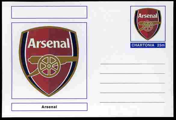 Chartonia (Fantasy) Football Club Badges - Arsenal postal stationery card unused and fine, stamps on sport, stamps on football