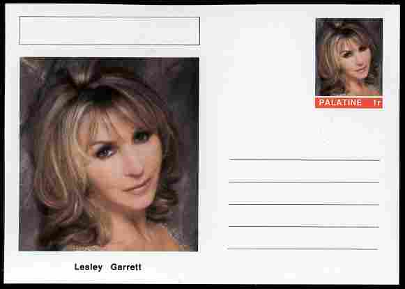 Palatine (Fantasy) Personalities - Lesley Garrett (opera) postal stationery card unused and fine, stamps on personalities, stamps on music, stamps on opera, stamps on women