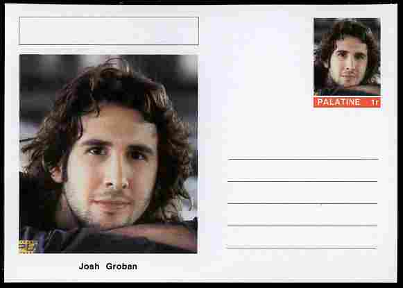 Palatine (Fantasy) Personalities - Josh Groban (opera) postal stationery card unused and fine, stamps on personalities, stamps on music, stamps on opera, stamps on 