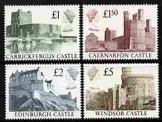 Great Britain 1988 Castle High Value set of 4 unmounted mint, SG 1410-13, stamps on castles