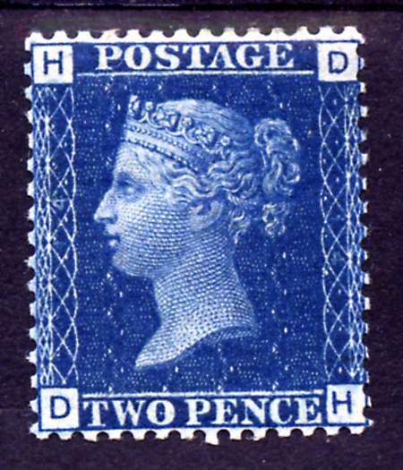 Great Britain 1869 QV 2d blue plate 14 superb colour and very fresh mounted mint, SG 47 cat £500, stamps on , stamps on  qv , stamps on 