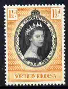 Northern Rhodesia 1953 Coronation 1.5d unmounted mint SG 60, stamps on coronation, stamps on royalty