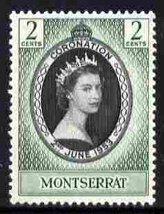 Montserrat 1953 Coronation 2c unmounted mint SG 136, stamps on coronation, stamps on royalty