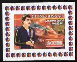 Guinea - Bissau 2007 Ayrton Senna #2 imperf individual deluxe sheet unmounted mint. Note this item is privately produced and is offered purely on its thematic appeal, stamps on personalities, stamps on sport, stamps on formula 1, stamps on  f1 , stamps on racing cars, stamps on cars, stamps on 