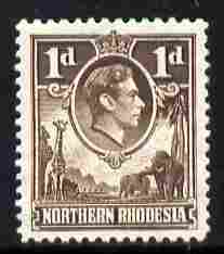 Northern Rhodesia 1938-52 KG6 1d brown unmounted mint, SG 27, stamps on , stamps on  kg6 , stamps on 