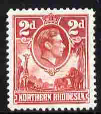 Northern Rhodesia 1938-52 KG6 2d carmine unmounted mint, SG 32, stamps on , stamps on  kg6 , stamps on 
