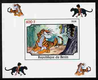 Benin 2008 Disney's Jungle Book #2 imperf individual deluxe sheet unmounted mint. Note this item is privately produced and is offered purely on its thematic appeal, stamps on disney, stamps on tigers, stamps on films, stamps on cinema, stamps on cartoons, stamps on snakes