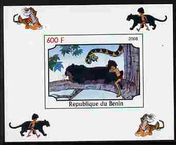 Benin 2008 Disneys Jungle Book #3 imperf individual deluxe sheet unmounted mint. Note this item is privately produced and is offered purely on its thematic appeal, stamps on disney, stamps on tigers, stamps on films, stamps on cinema, stamps on cartoons, stamps on snakes