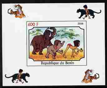 Benin 2008 Disneys Jungle Book #6 imperf individual deluxe sheet unmounted mint. Note this item is privately produced and is offered purely on its thematic appeal, stamps on disney, stamps on tigers, stamps on films, stamps on cinema, stamps on cartoons, stamps on elephants