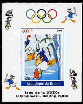 Benin 2008 Beijing Olympics - Disney Characters - Mountaineering imperf individual deluxe sheet unmounted mint. Note this item is privately produced and is offered purely..., stamps on disney, stamps on olympics, stamps on baseball, stamps on sport, stamps on mountains, stamps on mountaineering, stamps on climbing