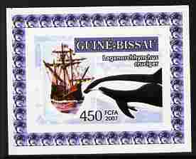 Guinea - Bissau 2007 Dolphins & Tall Ships #3 imperf individual deluxe sheet unmounted mint. Note this item is privately produced and is offered purely on its thematic appeal, stamps on ships, stamps on dolphins.marine life