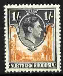 Northern Rhodesia 1938-52 KG6 1s yellow-brown & black unmounted mint, SG 40, stamps on , stamps on  kg6 , stamps on 