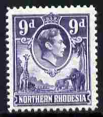 Northern Rhodesia 1938-52 KG6 9d violet unmounted mint, SG 39, stamps on , stamps on  kg6 , stamps on 