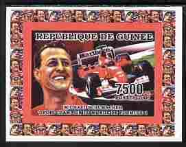 Guinea - Conakry 2006 Michael Schumacher - F1 Champion #3 imperf individual deluxe sheet unmounted mint. Note this item is privately produced and is offered purely on its thematic appeal as Yv 2733, stamps on personalities, stamps on sport, stamps on formula 1, stamps on  f1 , stamps on cars, stamps on ferrari