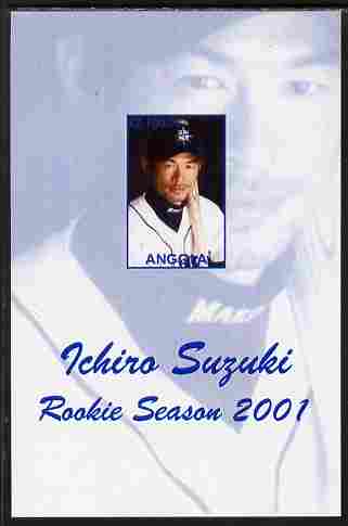 Angola 2001 Baseball Rookie Season - Ichiro Suzuki imperf s/sheet unmounted mint. Note this item is privately produced and is offered purely on its thematic appeal, stamps on , stamps on  stamps on personalities, stamps on  stamps on sport, stamps on  stamps on baseball