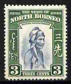 North Borneo 1939 Native 3c (from def set) unmounted mint, SG 305, stamps on cultures