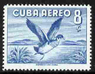 Cuba 1956 Wood Duck 8c blue (from Air set) unmounted mint SG 772, stamps on birds, stamps on ducks
