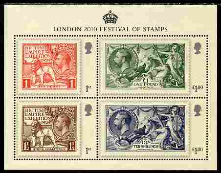 Great Britain 2010 London 2010 Festival of Stamps m/sheet unmounted mint , stamps on , stamps on  stamps on stamp exhibitions, stamps on  stamps on seahorses, stamps on  stamps on stamp on stamp, stamps on  stamps on stampon.lions, stamps on  stamps on 