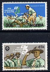 Nigeria 1982 Scouts Anniversary set of 2, SG 429-30 unmounted mint*, stamps on scouts