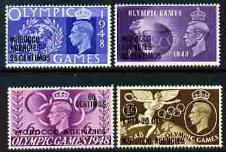 Morocco Agencies - Spanish Currency 1948 KG6 Olympic Games perf set of 4 unmounted mint, SG 178-81, stamps on , stamps on  kg6 , stamps on olympics