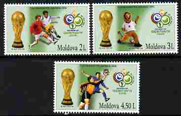 Moldova 2006 Football World Cup perf set of 3 unmounted mint, SG 544-6, stamps on football