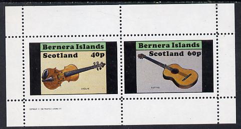 Bernera 1982 Musical Instruments perf set of 2 values (40p violin & 60p guitar) unmounted mint, stamps on music, stamps on guitar, stamps on musical instruments
