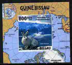 Guinea - Bissau 2010 Global Warming #1 - Rabbit individual imperf deluxe sheet unmounted mint. Note this item is privately produced and is offered purely on its thematic ..., stamps on environment, stamps on animals, stamps on weather, stamps on polar, stamps on maps, stamps on rabbits