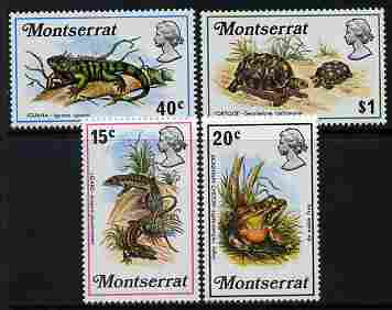 Montserrat 1972 Reptiles perf set of 4 unmounted mint, SG 291-94, stamps on reptiles, stamps on lizards, stamps on frogs, stamps on iguana, stamps on tortoises