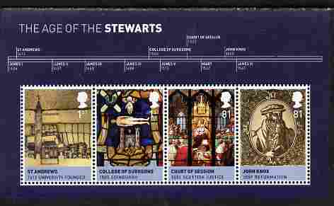 Great Britain 2010 The Age of the Stewarts perf m/sheet unmounted mint , stamps on royalty