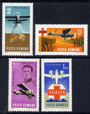 Rumania 1968 Rumanian Aviation set of 4 unmounted mint, SG 3539-42, Mi 2662-65*, stamps on aviation