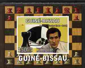 Guinea - Bissau 2008 Chess Champions - Robert Fischer individual imperf deluxe sheetlet unmounted mint. Note this item is privately produced and is offered purely on its ..., stamps on personalities, stamps on chess