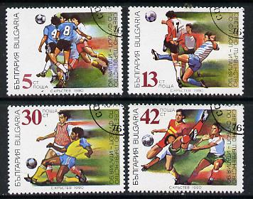Bulgaria 1990 Football World Cup cto used set of 4, Mi 3825-28, stamps on football  sport