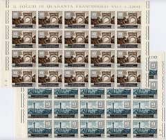 San Marino 1959 Romagna Stamp Centenary in complete sheets of 40 unmounted mint, Mi 624-5 c Dm 200, stamps on 