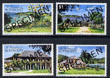 St Vincent - Grenadines 1975 Mustique Island set of 4 optd Specimen unmounted mint, as SG 57-60, stamps on tourism