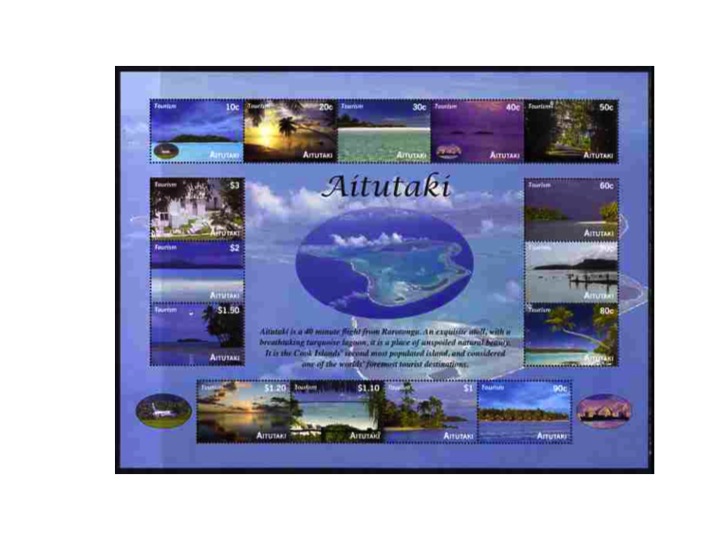 Cook Islands - Aitutaki 2011 Tourism perf sheetlet containing 15 values unmounted mint , stamps on , stamps on marine life, stamps on fish, stamps on tourism
