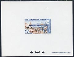 French Somali Coast 1965 Lake Abbe 45f Epreuves de luxe sheet in issued colours unmounted mint, as SG 486, stamps on lakes, stamps on tourism
