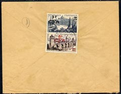 Reunion 1956 cover to France bearing 3f CFA & 5f CFA opts plus fine St GilleslesHauts cds, stamps on 