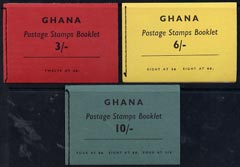Ghana 1961 3s, 6s & 10s booklets complete and very fine, SG SB2, 3, & 4, stamps on xxx