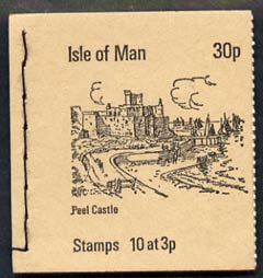 Isle of Man 1973 Peel Castle 30p booklet (stone cover) complete and fine, SG SB3, stamps on castles