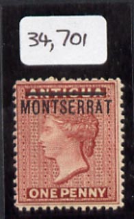Montserrat 1884 opt on QV 1d of Antigua, mounted mint example from position 20 showing fresh entry with 1991 BPA certificate, SG8, stamps on , stamps on  qv , stamps on 