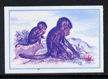 Lesotho 1984 Chacma Baboons 20s (from Baby Animals issue) imperf progressive proof in magenta & blue only*, stamps on animals    apes