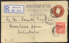 Great Britain 1917 KG5 3d p/stat reg env to Salisbury with additional 1d, stamps on , stamps on  kg5 , stamps on 