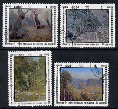 Cuba 1972 Hydrological Decade cto set of 4 (Paintings), SG 1955-58*, stamps on agriculture   disasters    environment  weather