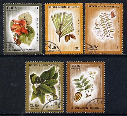 Cuba 1975 Reafforestation cto set of 5 (Trees), SG 2222-26*, stamps on environment  trees